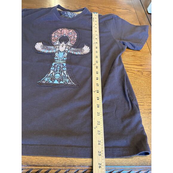 Mark Ecko Y2K Brown T Shirt Ankh Egyptian Hieroglyphic Distressed Size Lg Men’s - Picture 5 of 7